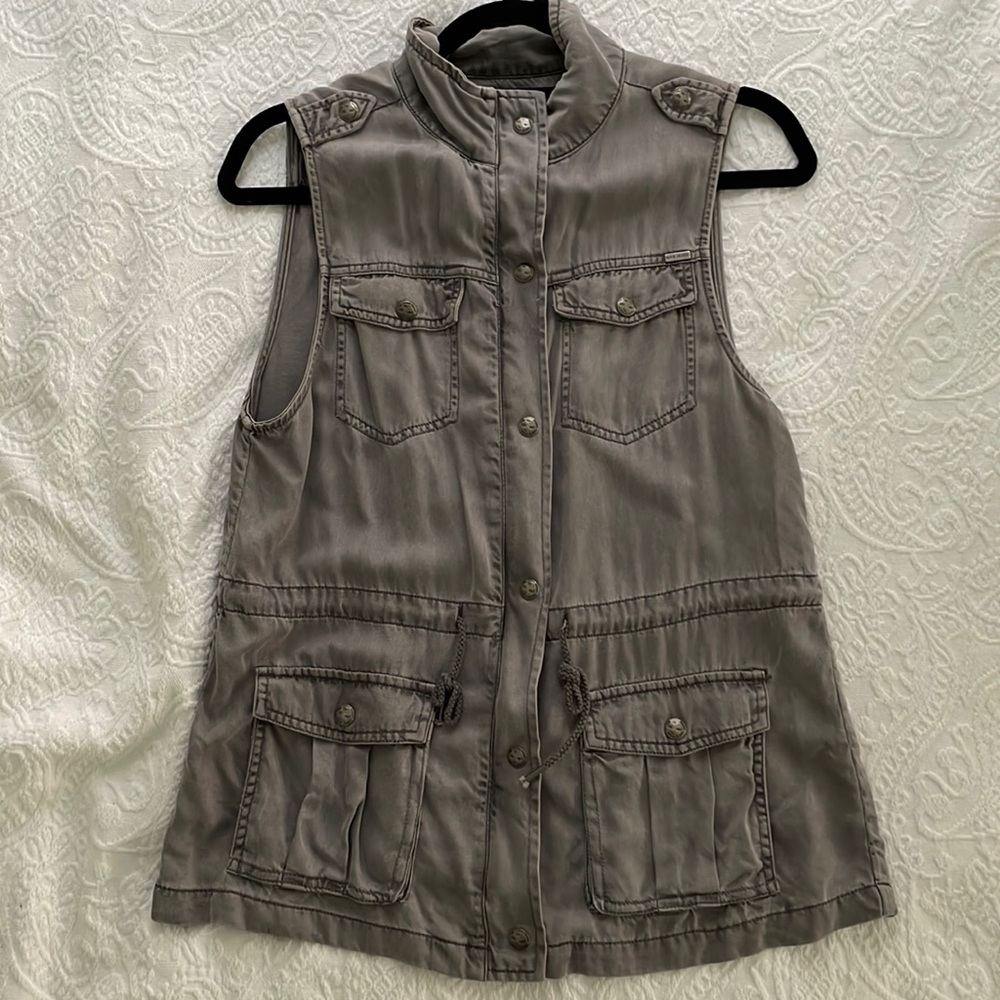 Max Jeans Grey Cargo Vest
